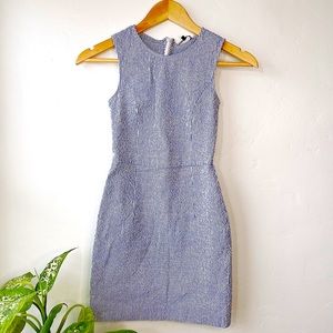 Blue and white striped mini dress